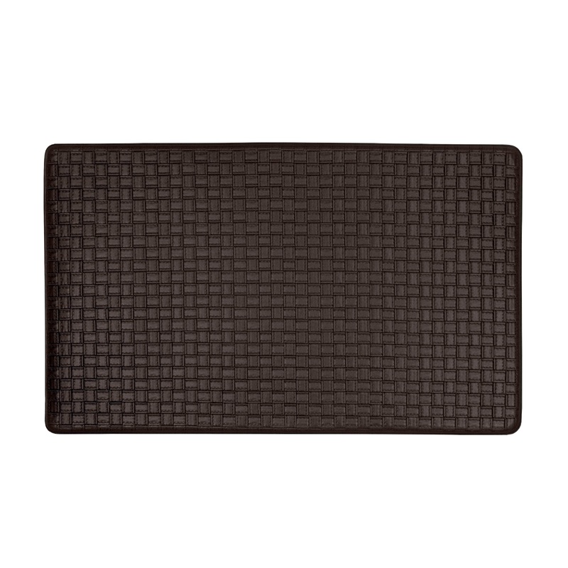 Achim Woven-Embossed Faux-Leather Anti-Fatigue Mat, Black, 18x30 Inches