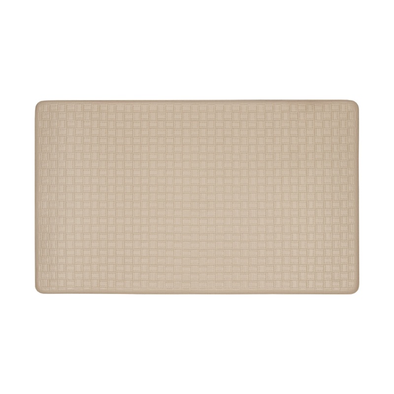Achim Woven-Embossed Faux-Leather Anti-Fatigue Mat, Tan, 18x30 Inches