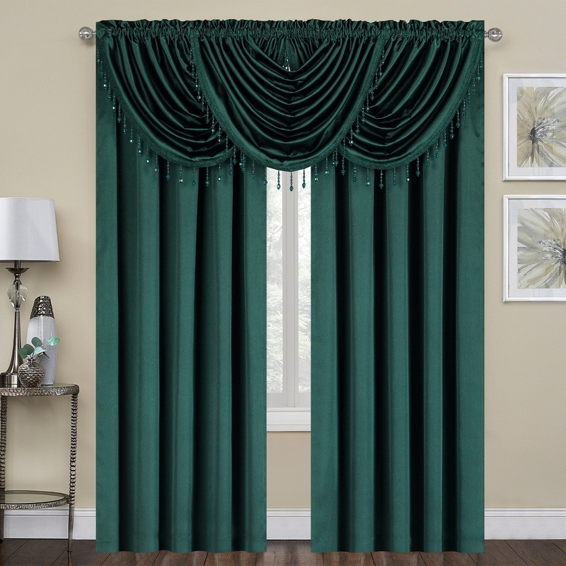 Regency Crushed Satin Rod Pocket Window Panel and Valance Treatments, All Sold Separately