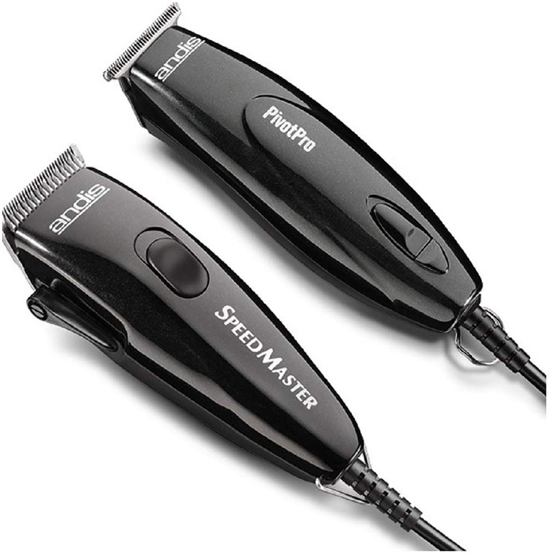 Andis Professional Pivot Motor Hair Clipper and Beard Trimmer Set, Black