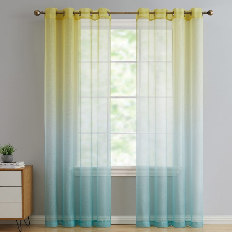 Ombre 2-Pack Sheer Grommet Window Panel, 104X84 Inches