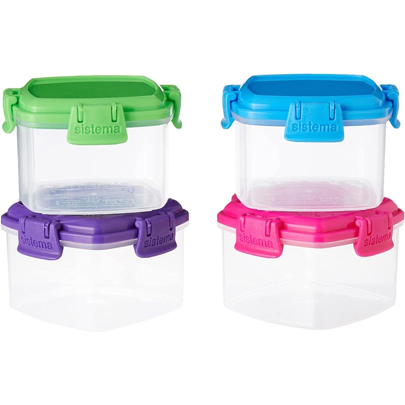 Sistema 4-Pack Mini Knick Knack To Go Snack Container, 2.09 Ounce