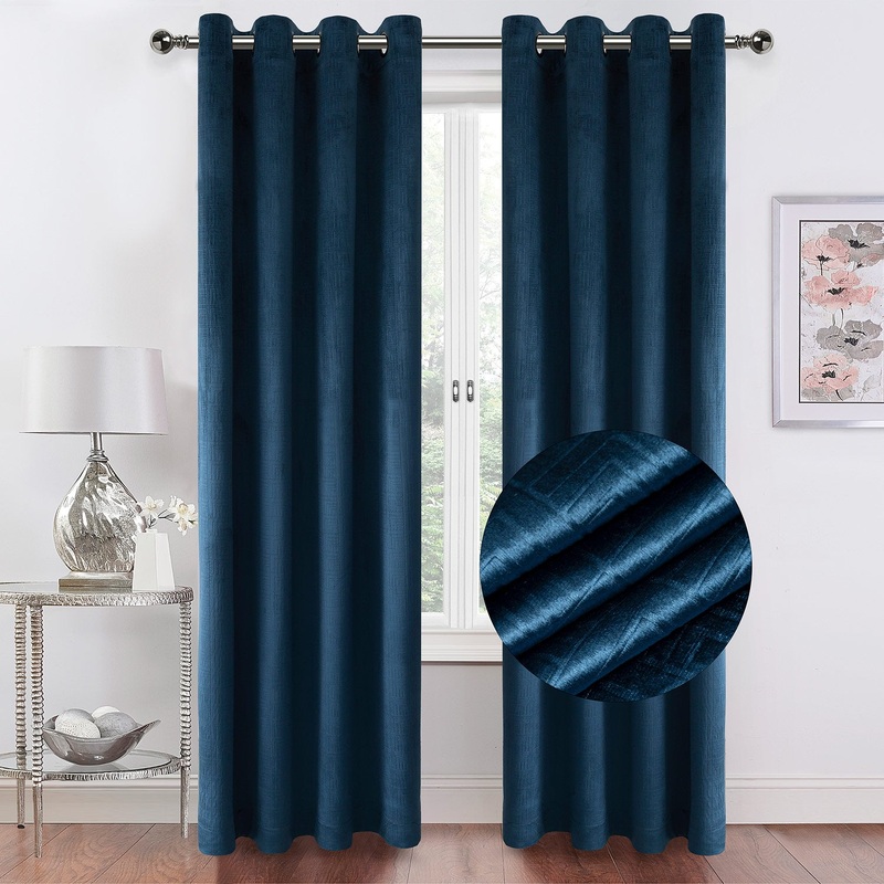 Toscana Embossed Velvet Grommet Window Panel, 52x84 Inches