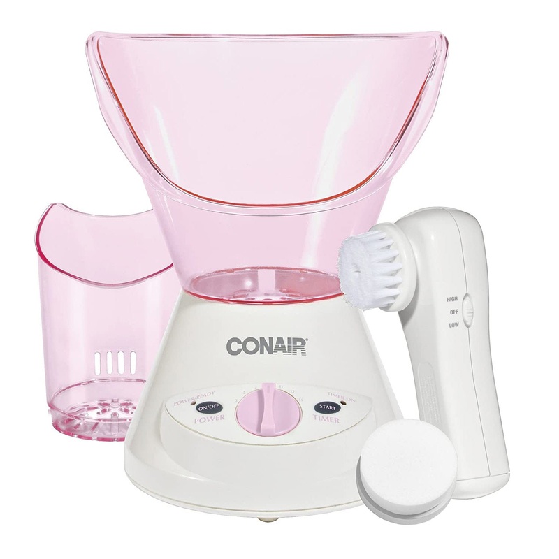 True Glow by Conair Moisturizing Mist Facial Sauna System, Pink-Cream