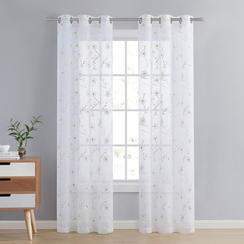 Allie 2-Pack Sheer Grommet Window Panel, 74x84 Inches