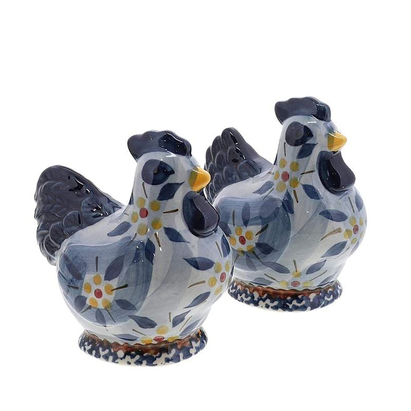 Temp-Tations Old World Hen Salt And Pepper Shaker Set, Blue