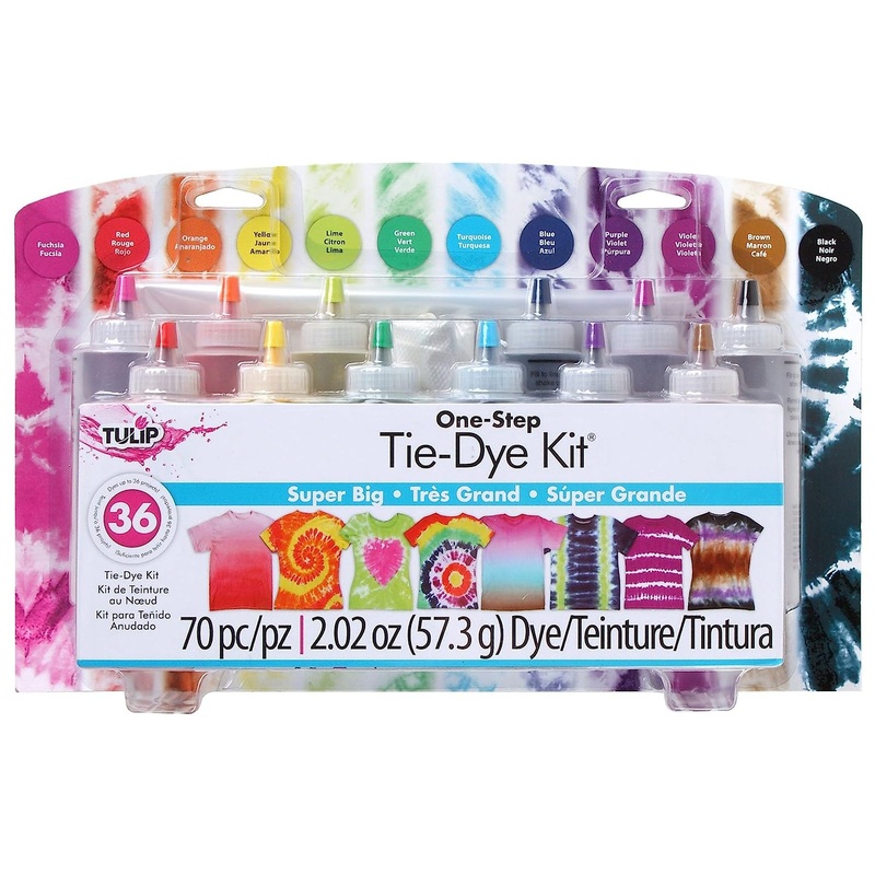 TULIP 70 Piece One-Step Tie-Dye Kit Super Big, 12 Colors