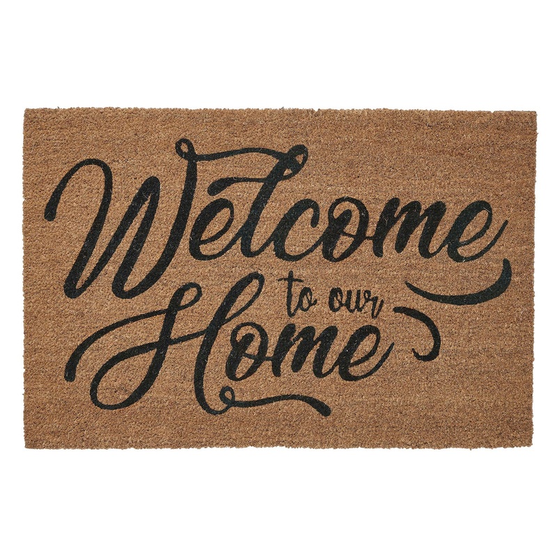 Welcome To Our Home Coir Outdoor Mat, 18x30 Inches