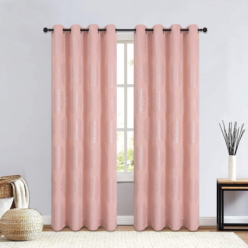 Apollo Aztec Metallic Printed Grommet Window Panel, 52x84 Inches