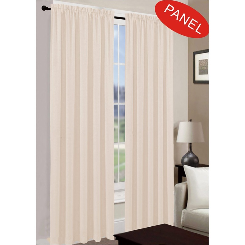 Leah Jacquard Textured Window Panel and Valance Treatments, Cream