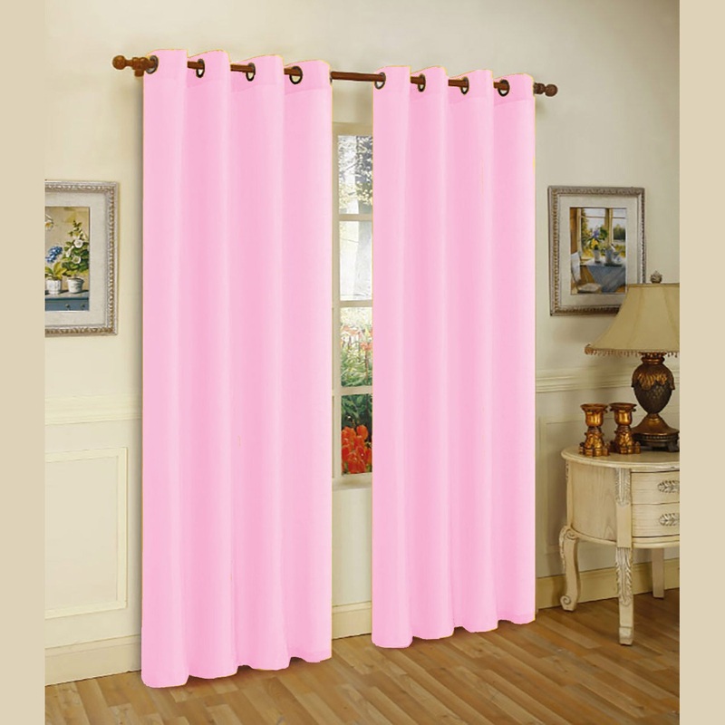 Melanie Faux Silk Rod Pocket Window Panel, Pink, 55x84 Inches