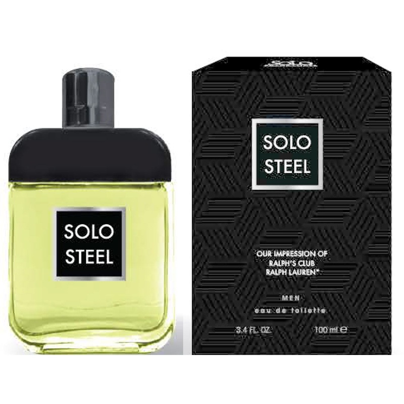 SOLO Steel for Men, Impression of Ralph's Club Cologne, Eau De Toilette, 3.4 Ounces