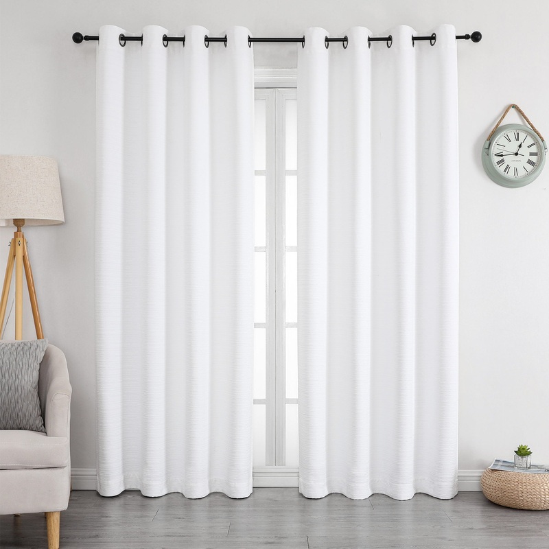 Yola Blackout Textured Jacquard Grommet Window Panel, 52x84 Inches