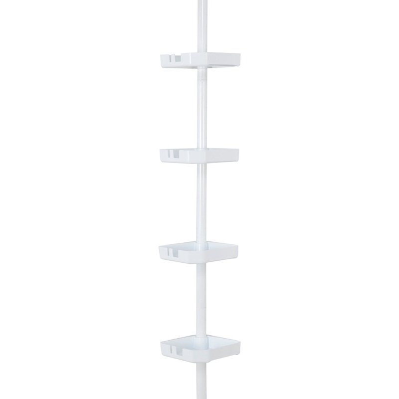 Bath Bliss 4 Tier Corner Shower Organizer in White