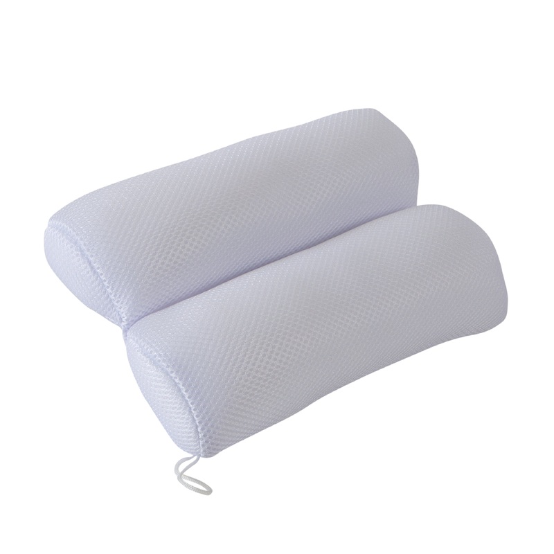 Bath Bliss Ultra Comfort Dual Chamber Bath Pillow, White, 11x7.5x2.75 Inches