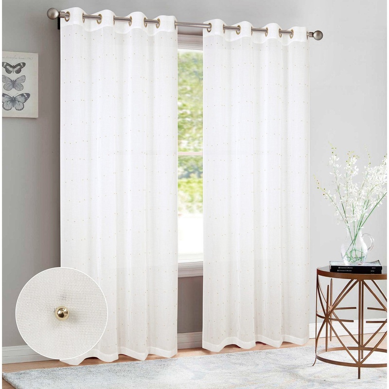 Pearl Design Sheer Grommet Window Panel, 54x84 Inches