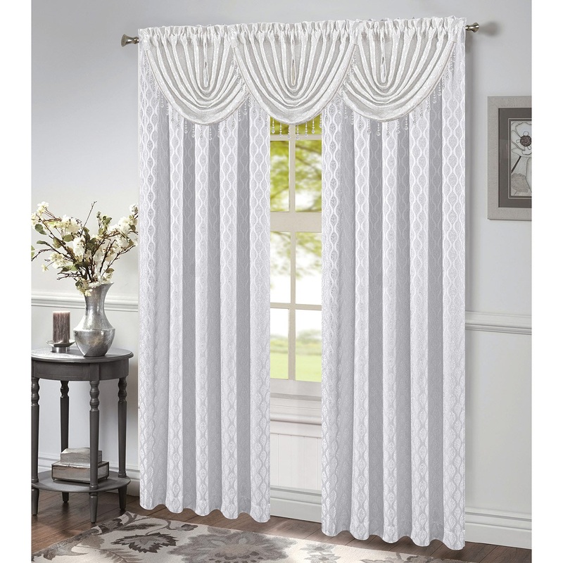 Robin Jacquard Rod Pocket Window Panel and Valance Treatment, All Sold Separately