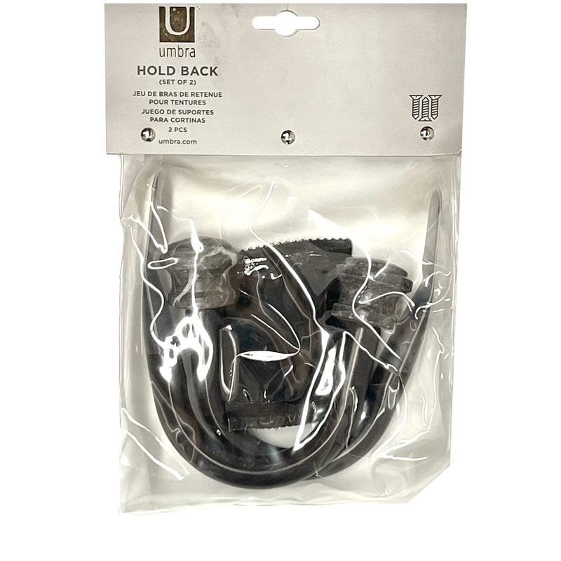 Umbra Stone Marble Curtain Holdbacks, Black, Set of 2