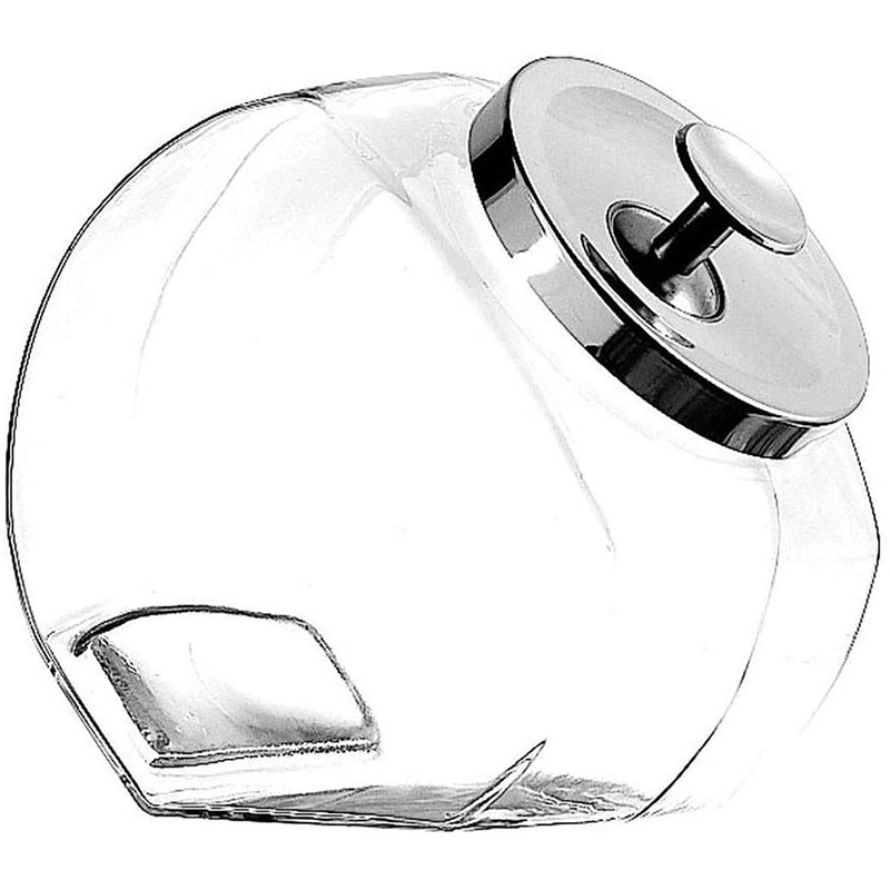 Anchor Hocking Glass Penny Candy Jar with Chrome Cover, 1/2 Gallon