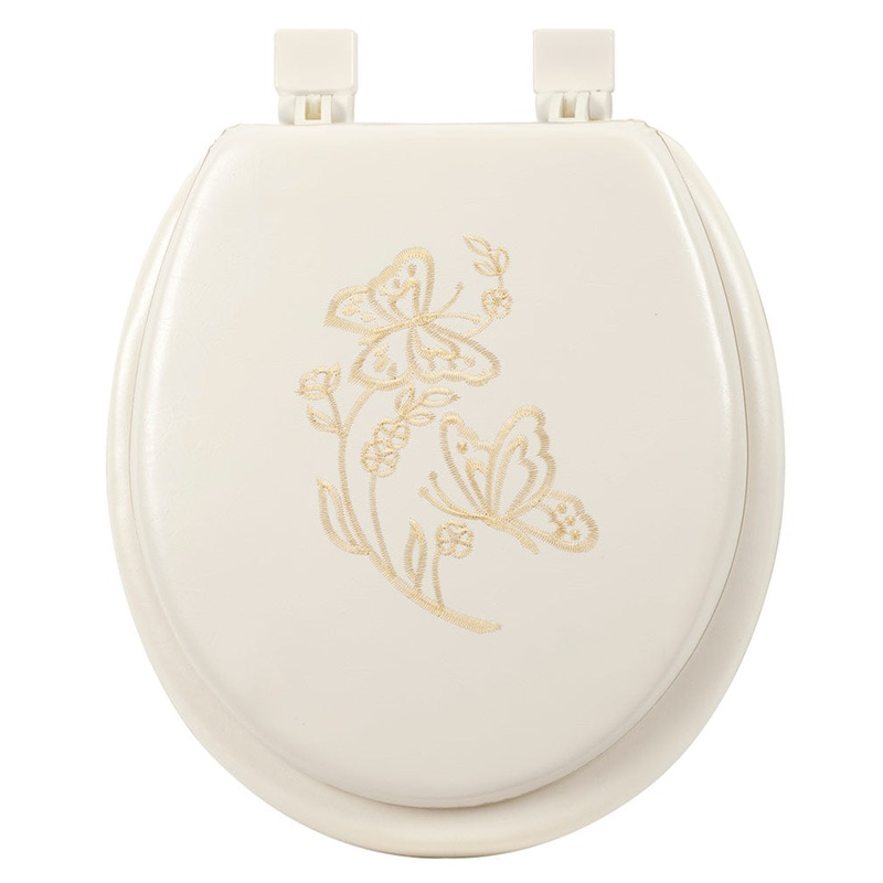 Bath Bliss Extra Soft Standard Round Toilet Seat, Beige