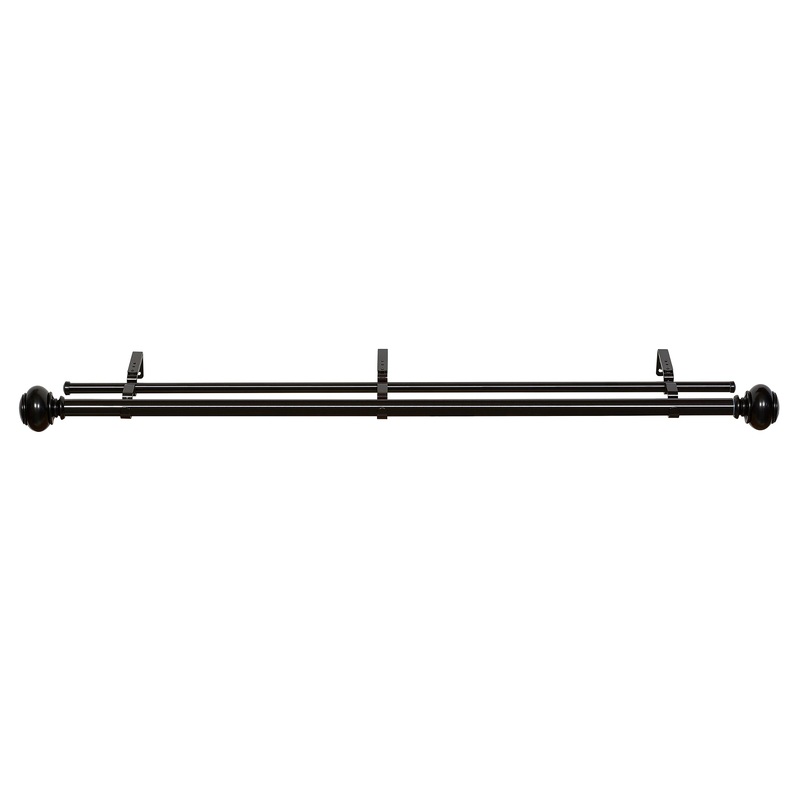 Buono II Decorative Double Rod & Finial Brenner, 36-72 Inches