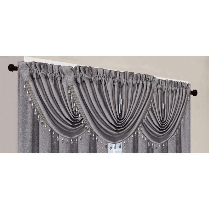Dawson Solid Textured Jacquard Rod Pocket Window Panel and Valance Treatment, All Sold Separately