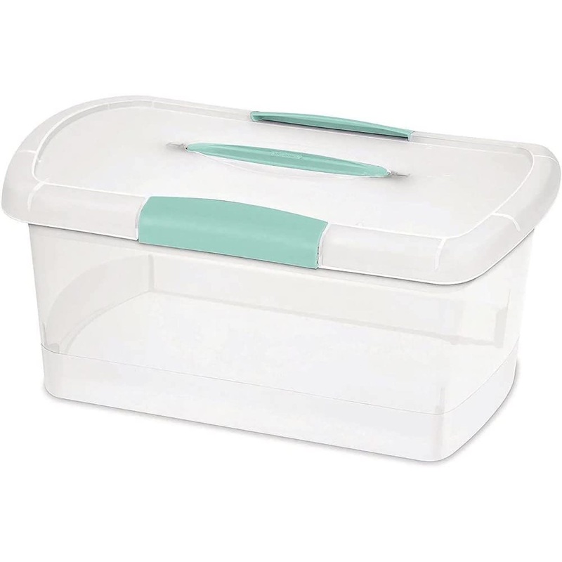 Sterilite Show Offs Storage Box With Latches, Clear, 10.20x15.5x725 Inches