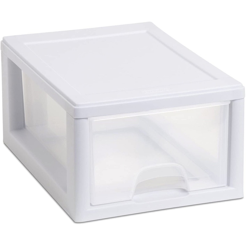 Sterilite Stackable Storage Drawer, White, 12.87x8.87x6 Inches