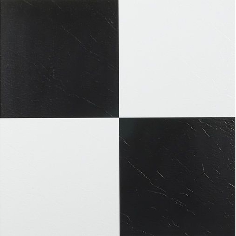 Tivoli Black & White 12x12 Self Adhesive Vinyl Floor Tile - 45 Tiles/45 sq. Ft