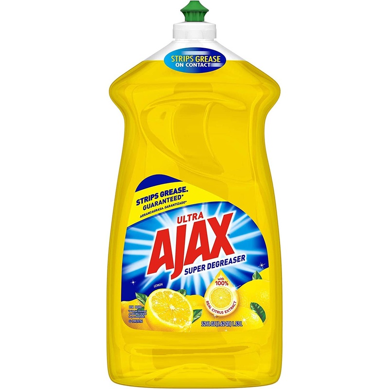 Ajax Ultra Triple Action Liquid Dish Soap, Lemon, 52 Fluid Ounce