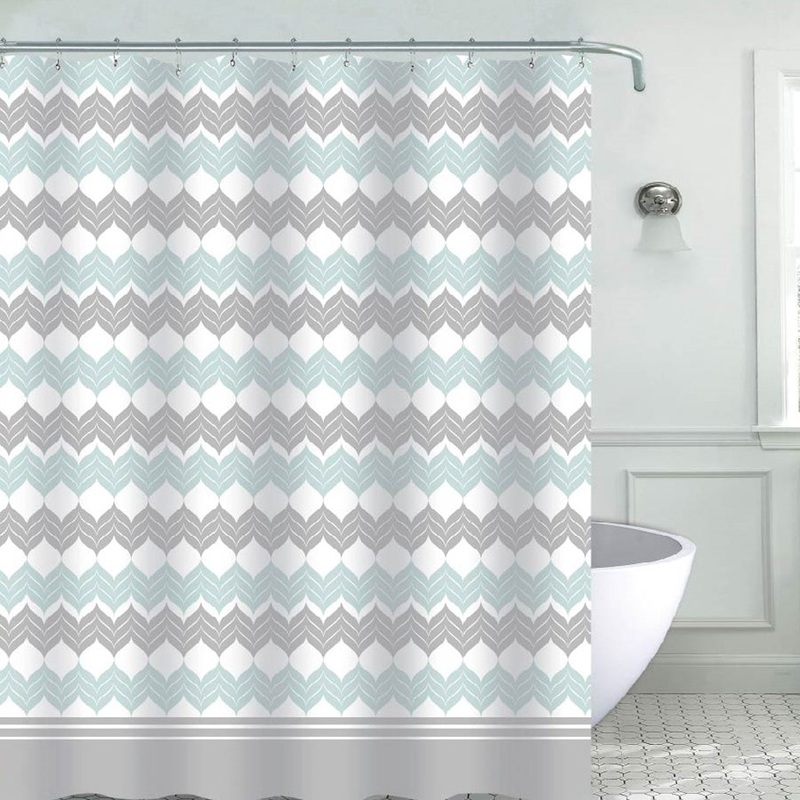 Antonia Lattice Printed Canvas Shower Curtain, Multi, 70x72 Inches