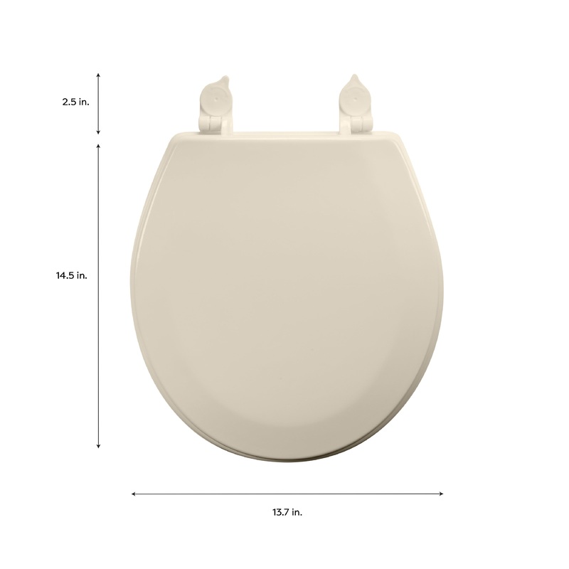 Bath Bliss Beveled Standard Round Toilet Seat, Beige