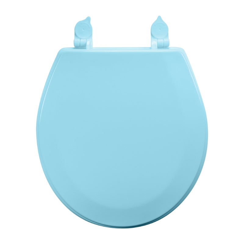 Bath Bliss Beveled Standard Round Toilet Seat, Light Blue