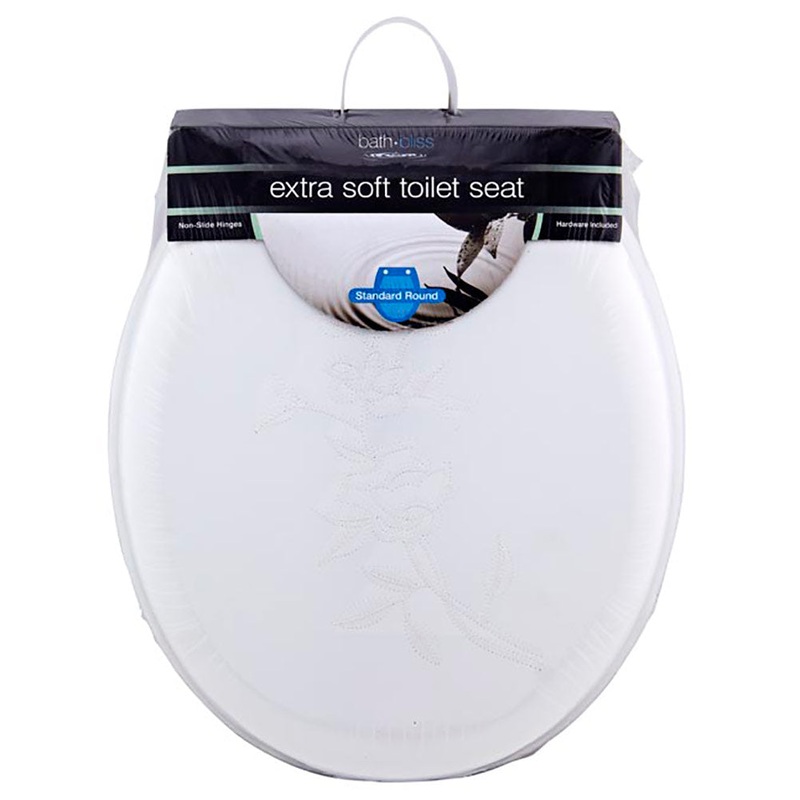 Bath Bliss Extra Soft Standard Round Toilet Seat, White