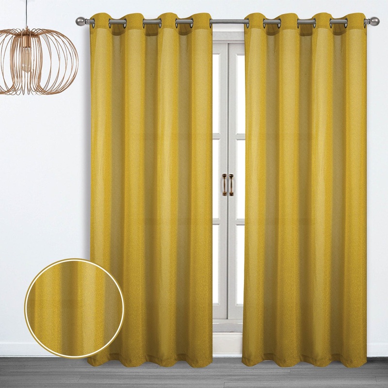 Lamis Metallic Shimmer Grommet Window Panel, 54x90 Inches