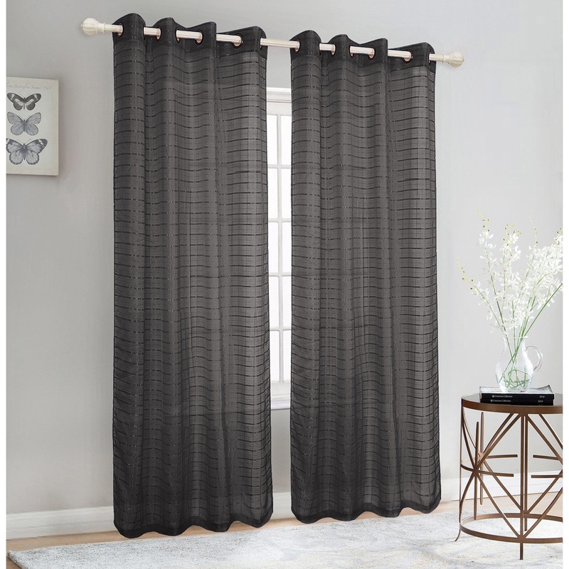 Trenton Box Sheer Voile Window Grommet Panel, 54x84 Inches