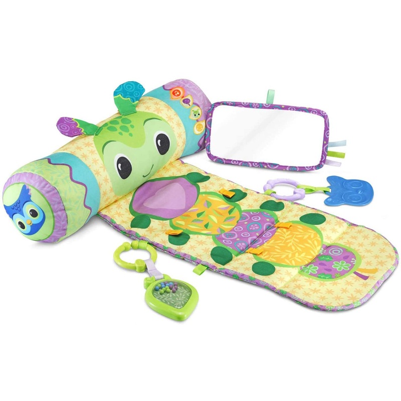 VTech 3-in-1 Tummy Time Roll-a-Pillar Playmat with Colorful Buttons