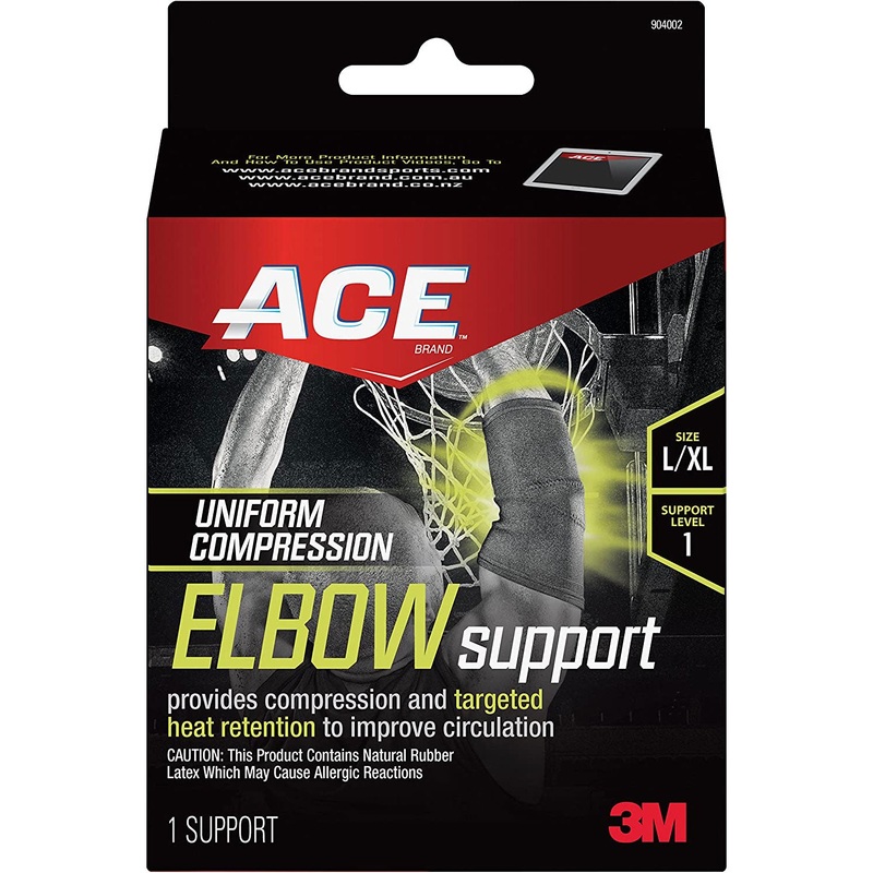 Ace Compression Elbow Support, Black, Large-X-Large