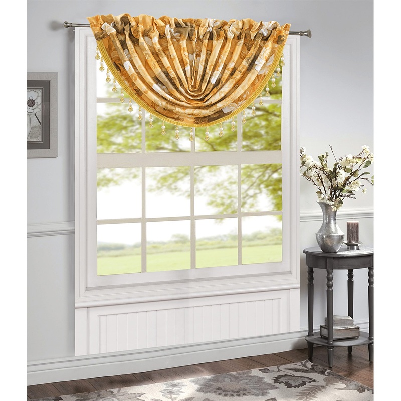 Genevieve Floral Print Room Darkening Rod Pocket Window Panel and Valance Treatments, All Sold Separately
