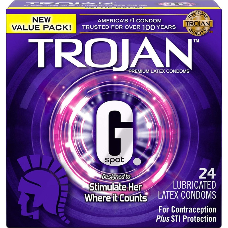 TROJAN G. Spot Premium Latex Lubricated Condoms, 24 Count