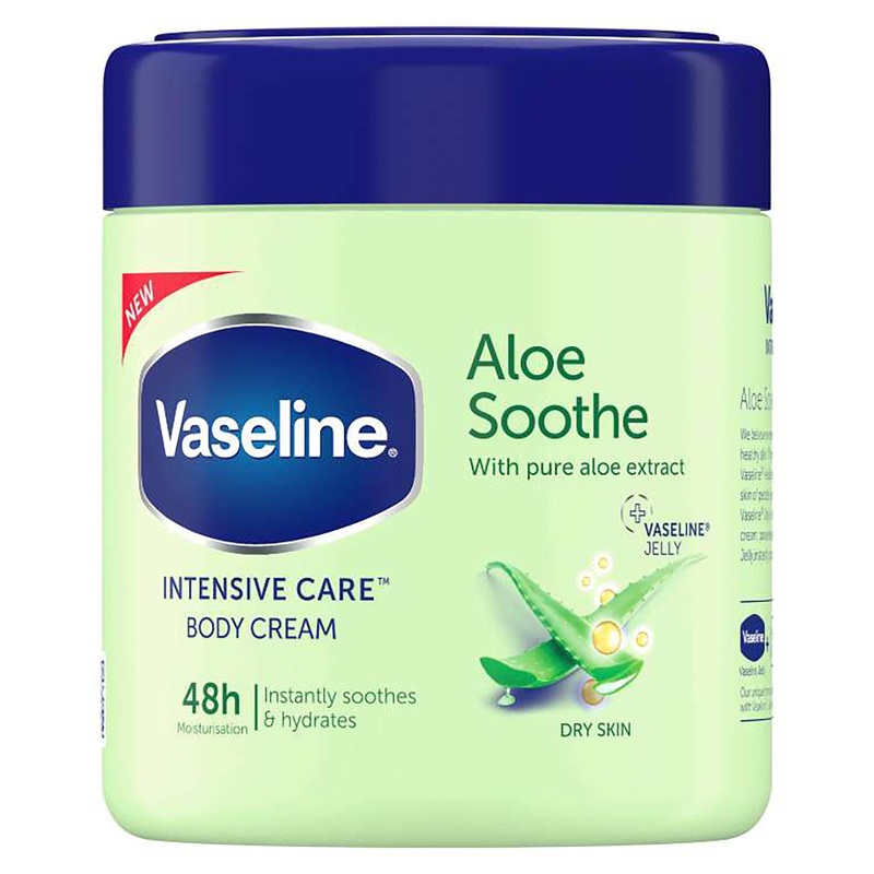 Vaseline Intensive Care Aloe Soothe Body Cream Jar, 13.5 Ounces