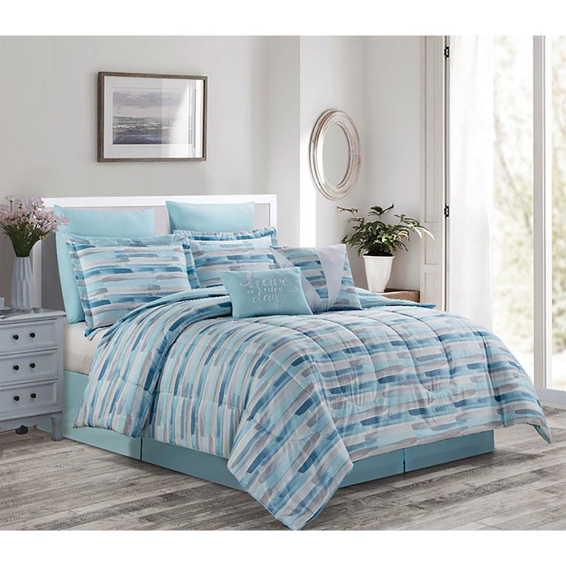 Water Stripe 9 Piece Comforter Set