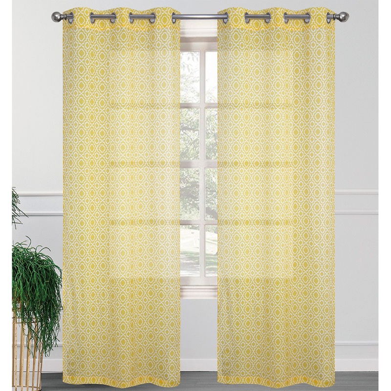 Carmen 2 Pack Morrocan Sheer Grommet Window Panel, 2-38x84 Inches