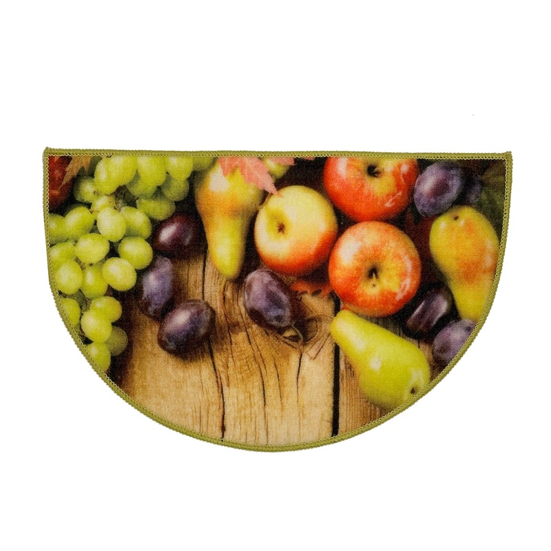 Grapes and Apple Non-Slip Kitchen Mat Slice, 18x28 Inches