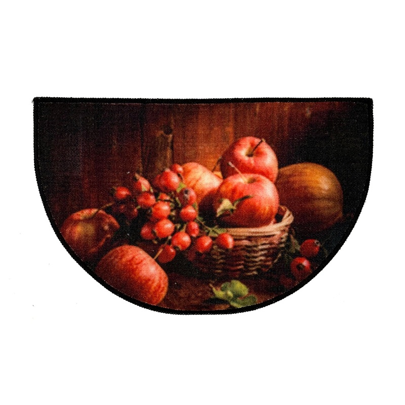 Red Apple Non-Slip Kitchen Mat Slice, 18x28 Inches