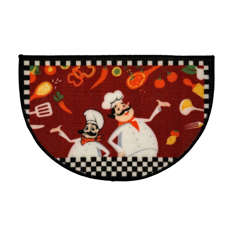 Two Chefs Non-Slip Kitchen Mat Slice, 18x28 Inches