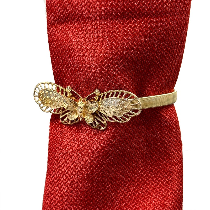 Slim Butterfly Decorative One Piece Window Curtain Tieback, Gold