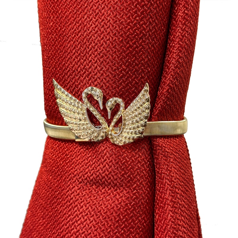 Swan Decorative One Piece Window Curtain Tieback, Gold