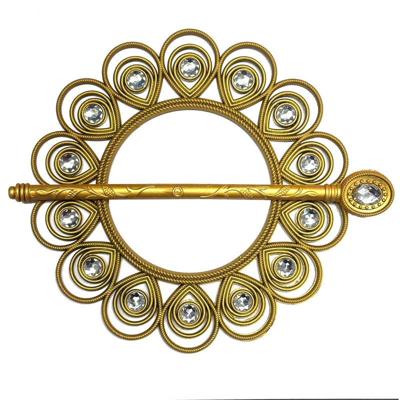 Teardrop Jewel Decorative One Pair Window Curtain Tieback, Gold