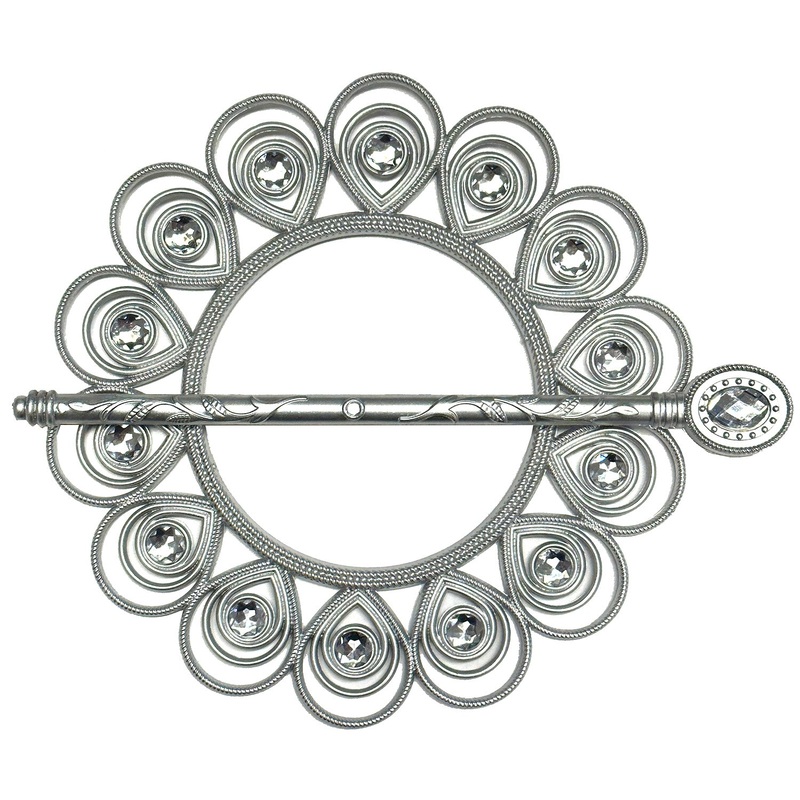 Teardrop Jewel Decorative One Pair Window Curtain Tieback, Silver